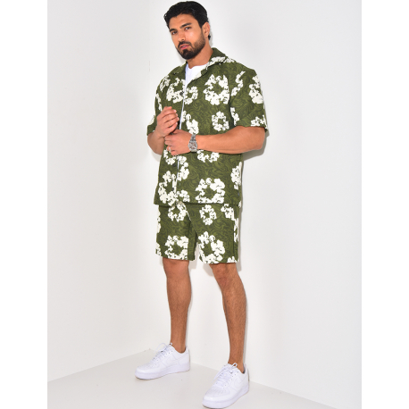 Ensemble short et chemise à fleurs Ensemble short et chemise à fleurs