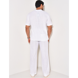 Ensemble texturé pantalon et t-shirt à poche Ensemble texturé pantalon et t-shirt à poche