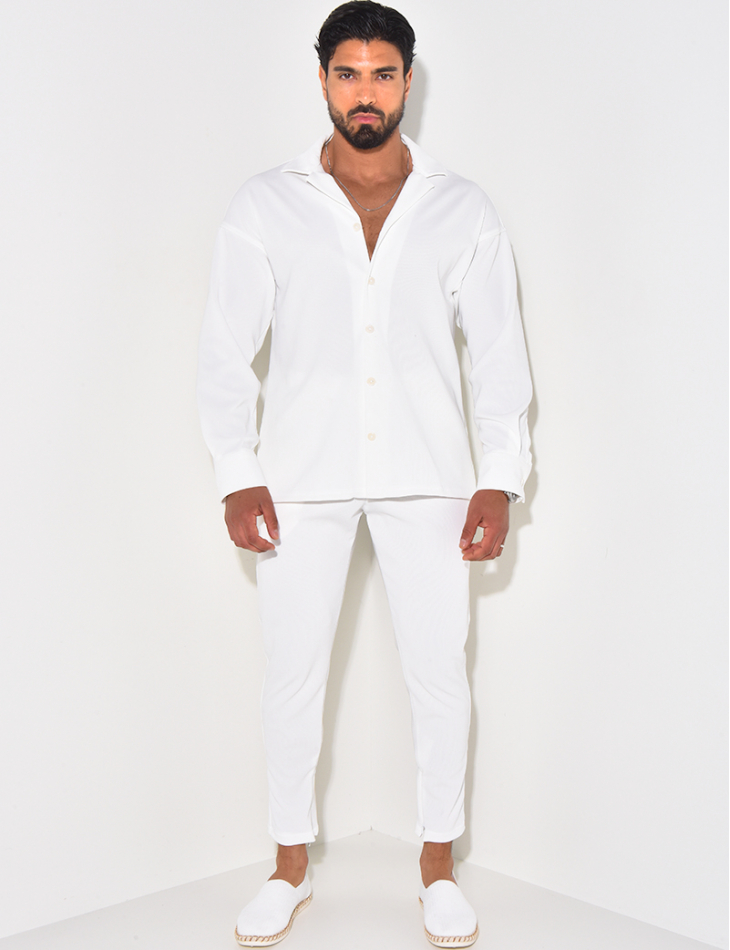Ensemble pantalon et chemise texturé Ensemble pantalon et chemise texturé