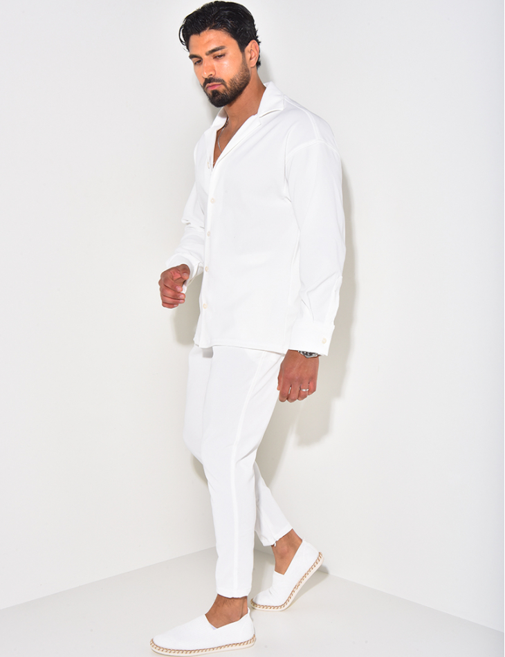 Ensemble pantalon et chemise texturé Ensemble pantalon et chemise texturé