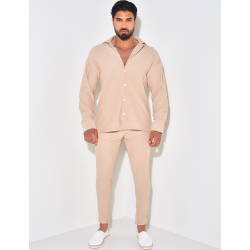 Ensemble pantalon et chemise texturé Ensemble pantalon et chemise texturé
