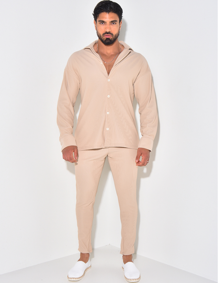 Ensemble pantalon et chemise texturé Ensemble pantalon et chemise texturé