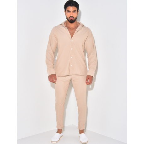 Ensemble pantalon et chemise texturé Ensemble pantalon et chemise texturé
