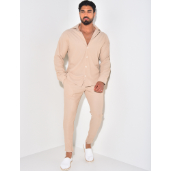 Ensemble pantalon et chemise texturé Ensemble pantalon et chemise texturé
