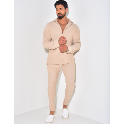 Ensemble pantalon et chemise texturé Ensemble pantalon et chemise texturé