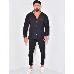 Ensemble pantalon et chemise texturé Ensemble pantalon et chemise texturé
