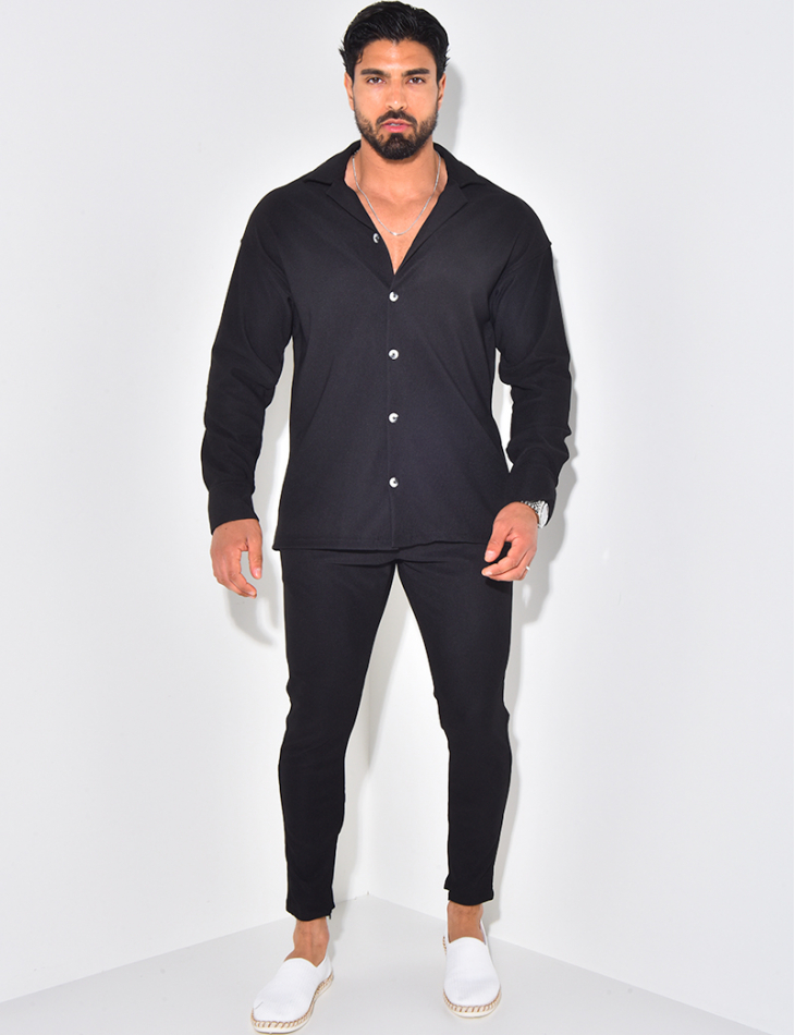 Ensemble pantalon et chemise texturé Ensemble pantalon et chemise texturé
