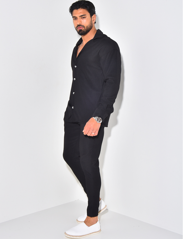Ensemble pantalon et chemise texturé Ensemble pantalon et chemise texturé
