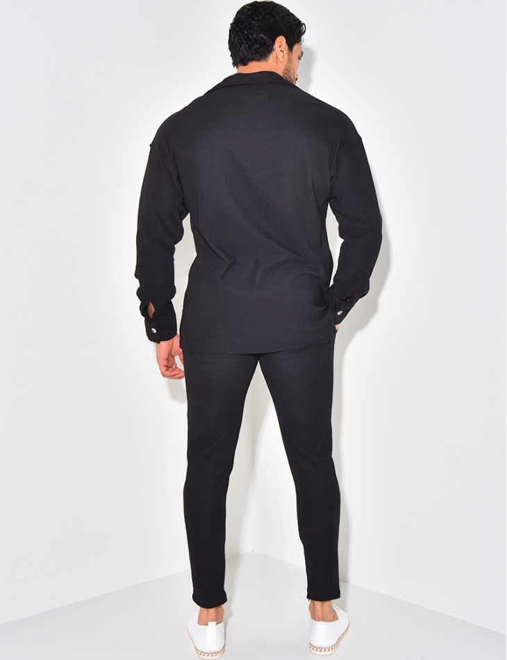 Ensemble pantalon et chemise texturé Ensemble pantalon et chemise texturé