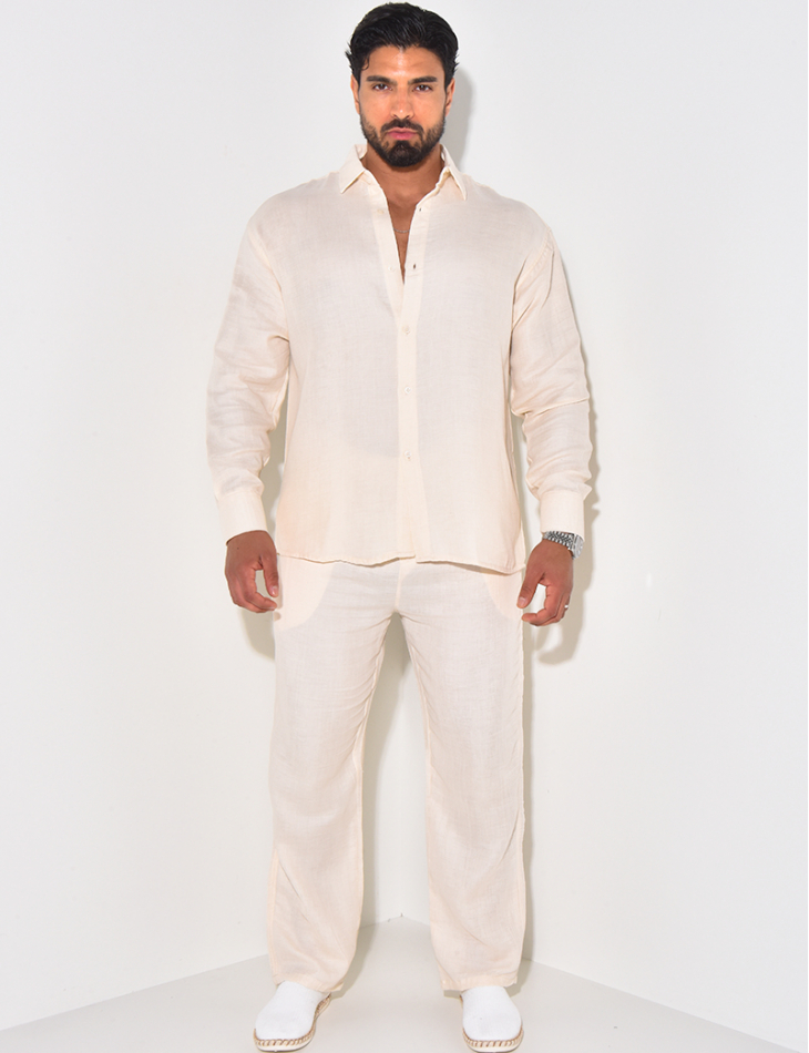 Ensemble pantalon et chemise en lin Ensemble pantalon et chemise en lin