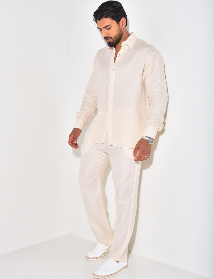Ensemble pantalon et chemise en lin Ensemble pantalon et chemise en lin