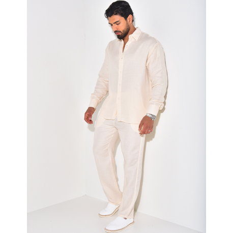 Ensemble pantalon et chemise en lin Ensemble pantalon et chemise en lin