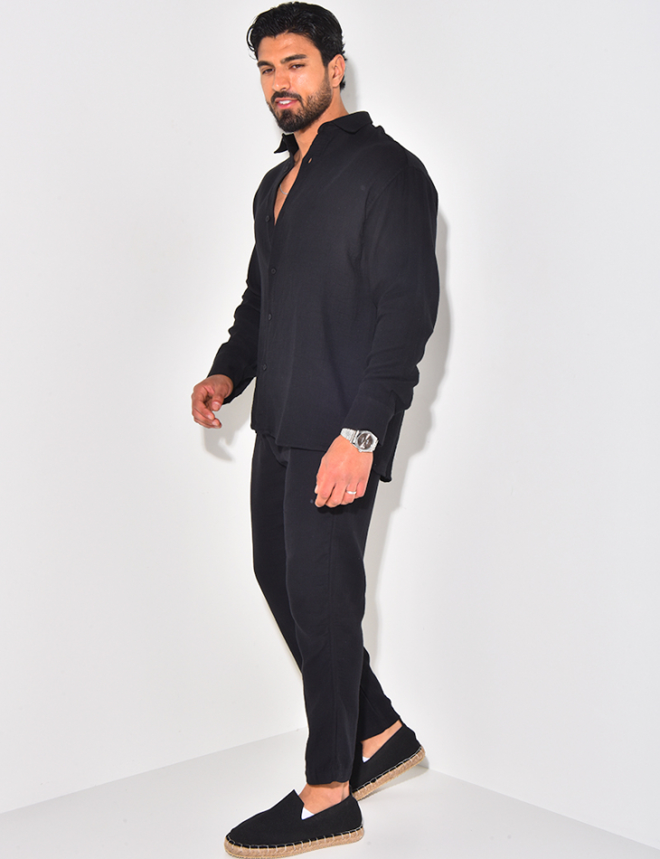Ensemble pantalon et chemise en lin Ensemble pantalon et chemise en lin