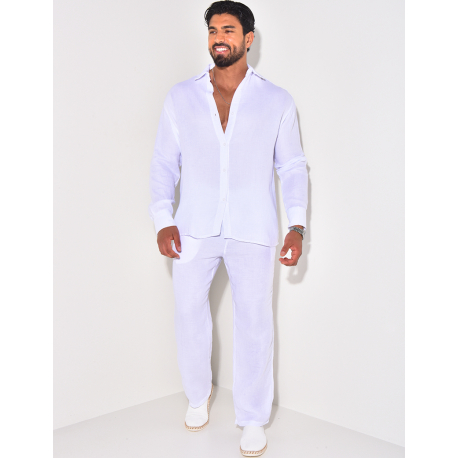 Ensemble pantalon et chemise en lin Ensemble pantalon et chemise en lin