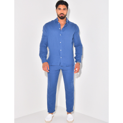 Ensemble pantalon resserré et chemise en coton Ensemble pantalon resserré et chemise en coton