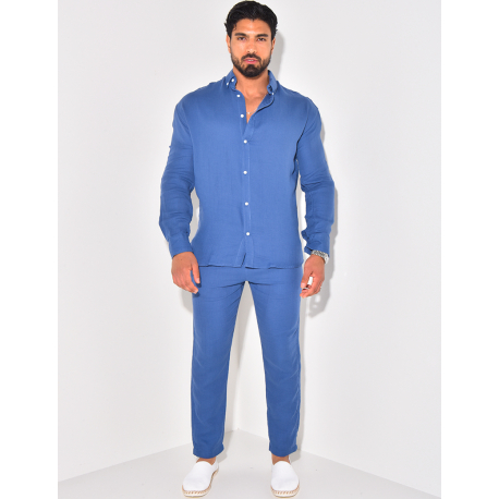 Ensemble pantalon resserré et chemise en coton Ensemble pantalon resserré et chemise en coton