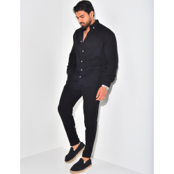 Ensemble pantalon resserré et chemise en coton