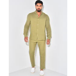 Ensemble pantalon resserré et chemise en coton Ensemble pantalon resserré et chemise en coton