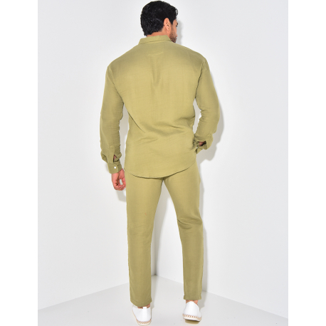 Ensemble pantalon resserré et chemise en coton Ensemble pantalon resserré et chemise en coton