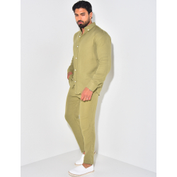 Ensemble pantalon resserré et chemise en coton Ensemble pantalon resserré et chemise en coton