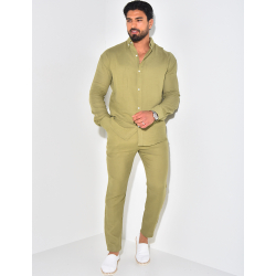 Ensemble pantalon resserré et chemise en coton Ensemble pantalon resserré et chemise en coton