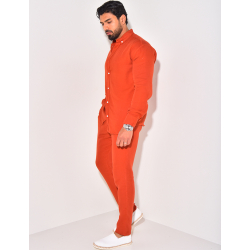 Ensemble pantalon resserré et chemise en coton Ensemble pantalon resserré et chemise en coton