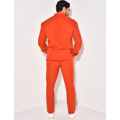 Ensemble pantalon resserré et chemise en coton Ensemble pantalon resserré et chemise en coton