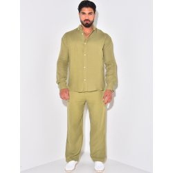 Ensemble pantalon large et chemise en coton Ensemble pantalon large et chemise en coton