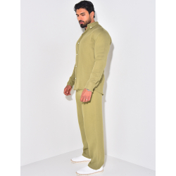 Ensemble pantalon large et chemise en coton Ensemble pantalon large et chemise en coton