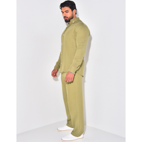 Ensemble pantalon large et chemise en coton Ensemble pantalon large et chemise en coton