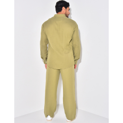 Ensemble pantalon large et chemise en coton Ensemble pantalon large et chemise en coton