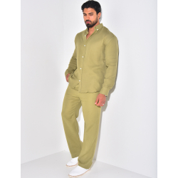 Ensemble pantalon large et chemise en coton Ensemble pantalon large et chemise en coton