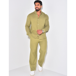 Ensemble pantalon large et chemise en coton Ensemble pantalon large et chemise en coton