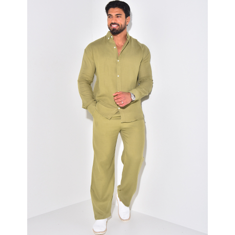 Ensemble pantalon large et chemise en coton Ensemble pantalon large et chemise en coton