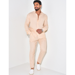 Ensemble pantalon resserré et chemise en coton Ensemble pantalon resserré et chemise en coton