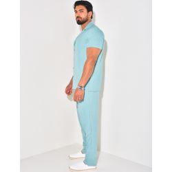 Ensemble léger pantalon et chemise manches courtes Ensemble léger pantalon et chemise manches courtes