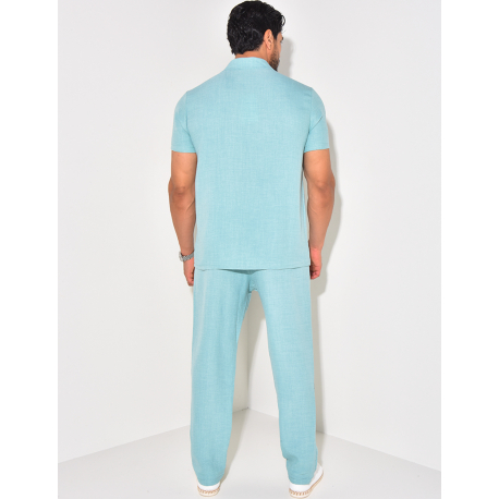 Ensemble léger pantalon et chemise manches courtes Ensemble léger pantalon et chemise manches courtes