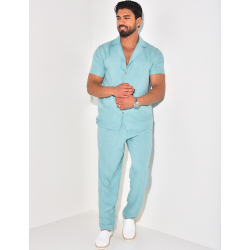 Ensemble léger pantalon et chemise manches courtes Ensemble léger pantalon et chemise manches courtes
