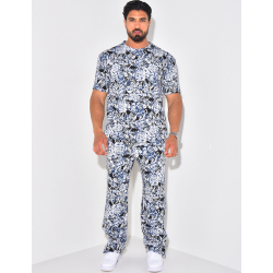 Ensemble pantalon et t-shirt imprimé fleurs Ensemble pantalon et t-shirt imprimé fleurs
