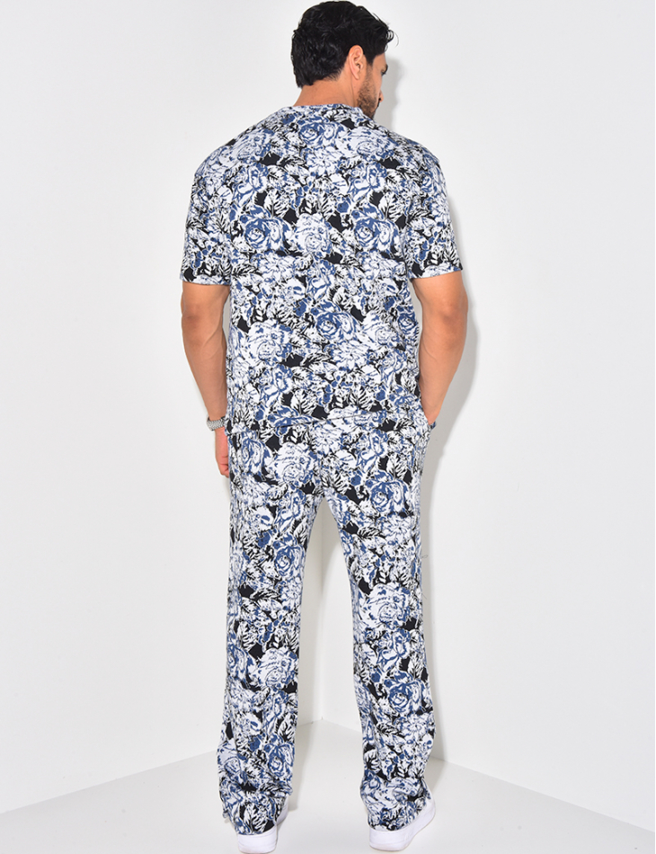 Ensemble pantalon et t-shirt imprimé fleurs Ensemble pantalon et t-shirt imprimé fleurs