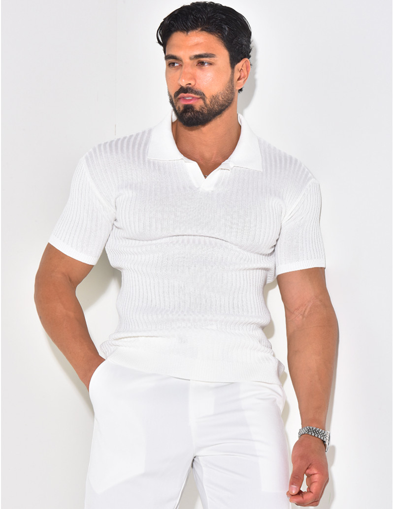 Polo côtelé cintré