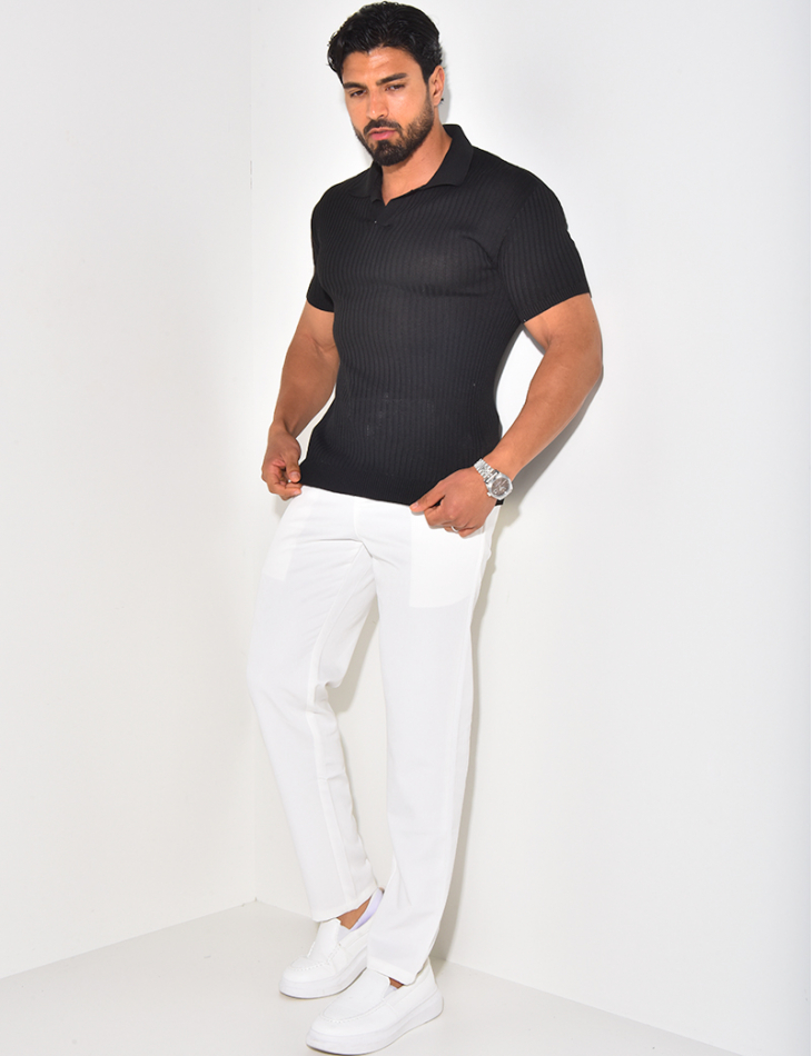 Polo côtelé cintré