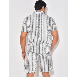 Ensemble short et chemise texturé à motifs Ensemble short et chemise texturé à motifs