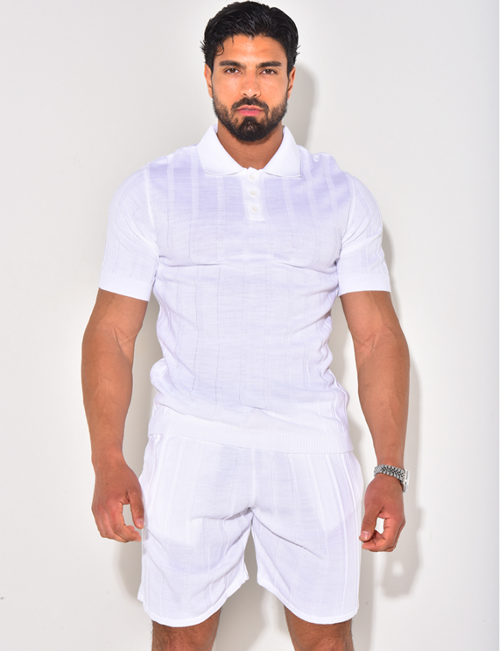 Ensemble short et polo côtelé Ensemble short et polo côtelé