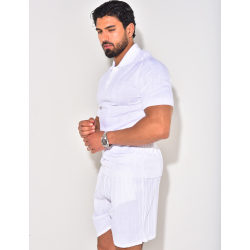 Ensemble short et polo côtelé Ensemble short et polo côtelé