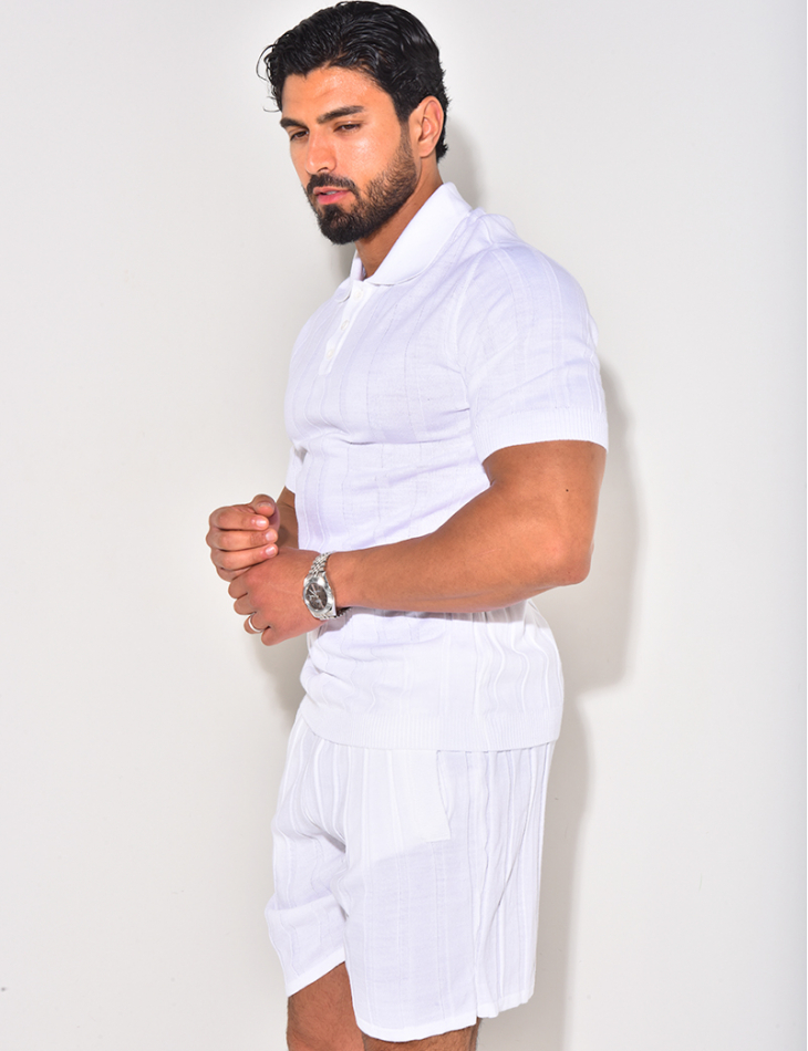 Ensemble short et polo côtelé Ensemble short et polo côtelé