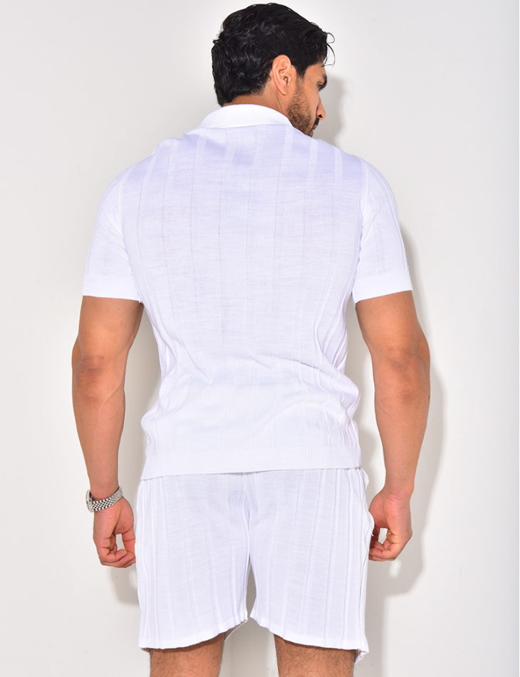 Ensemble short et polo côtelé Ensemble short et polo côtelé