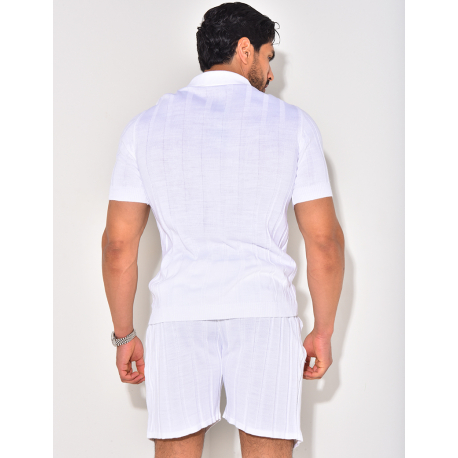 Ensemble short et polo côtelé Ensemble short et polo côtelé