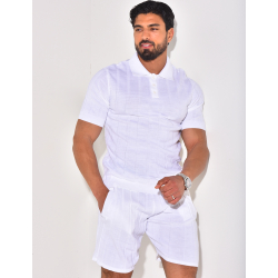 Ensemble short et polo côtelé Ensemble short et polo côtelé
