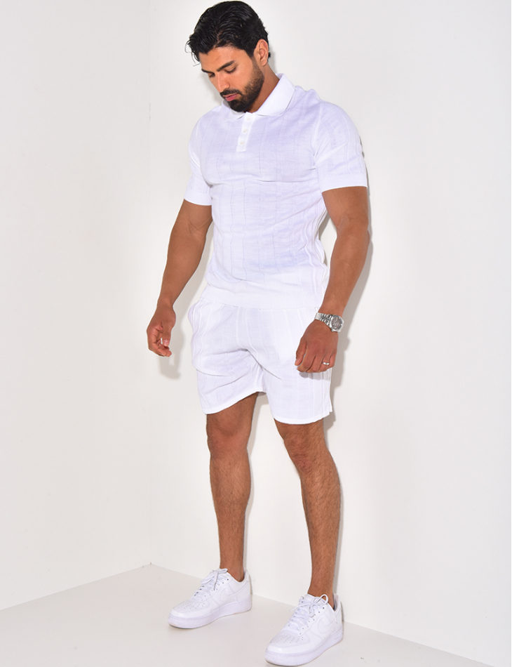 Ensemble short et polo côtelé Ensemble short et polo côtelé